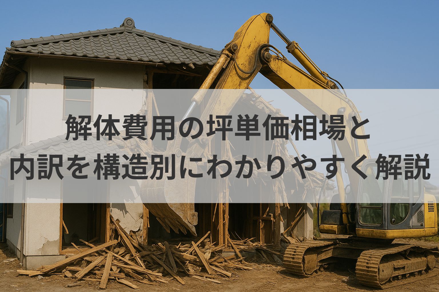 解体費用の坪単価相場と内訳を構造別にわかりやすく解説｜家解体