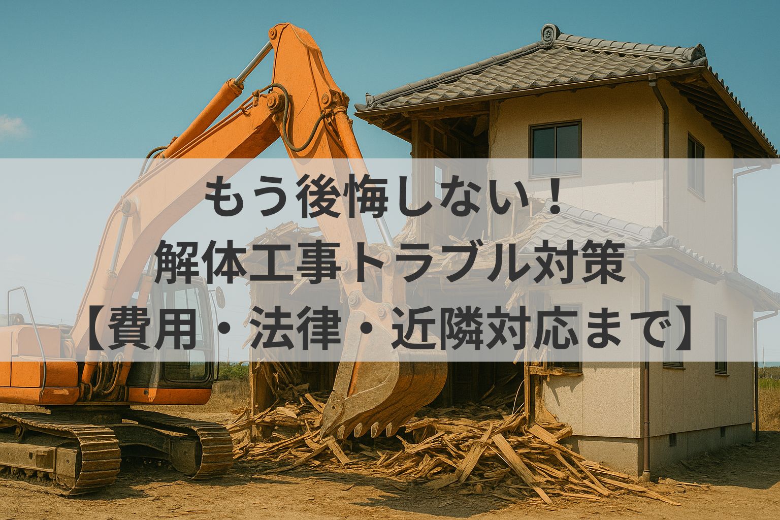 もう後悔しない！解体工事トラブル対策【費用・法律・近隣対応まで】
