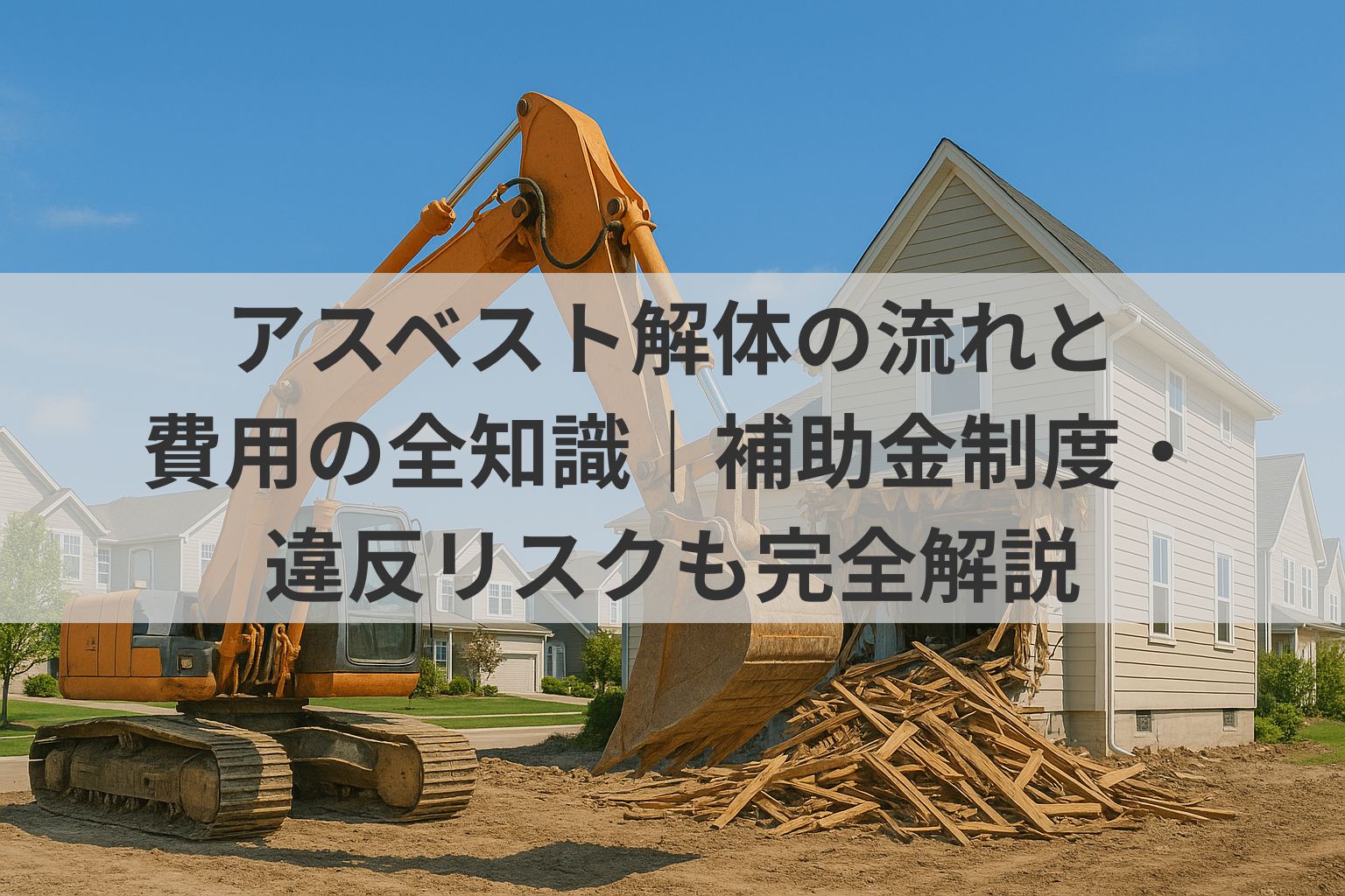 アスベスト解体の流れと費用の全知識｜補助金制度・違反リスクも完全解説