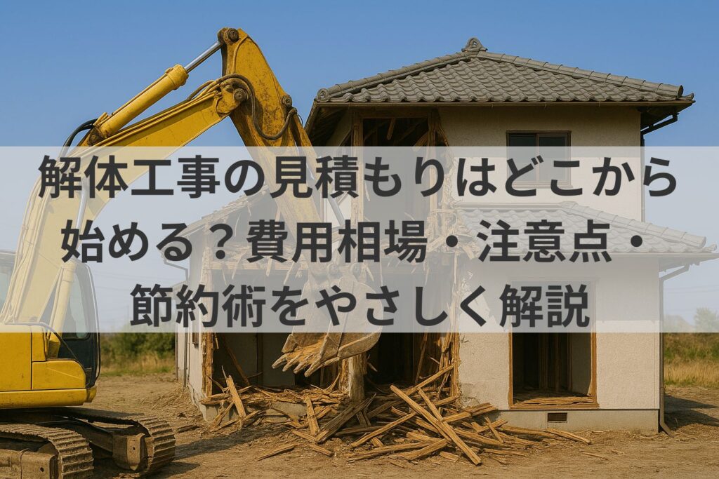 解体工事の見積もりはどこから始める？費用相場・注意点・節約術をやさしく解説