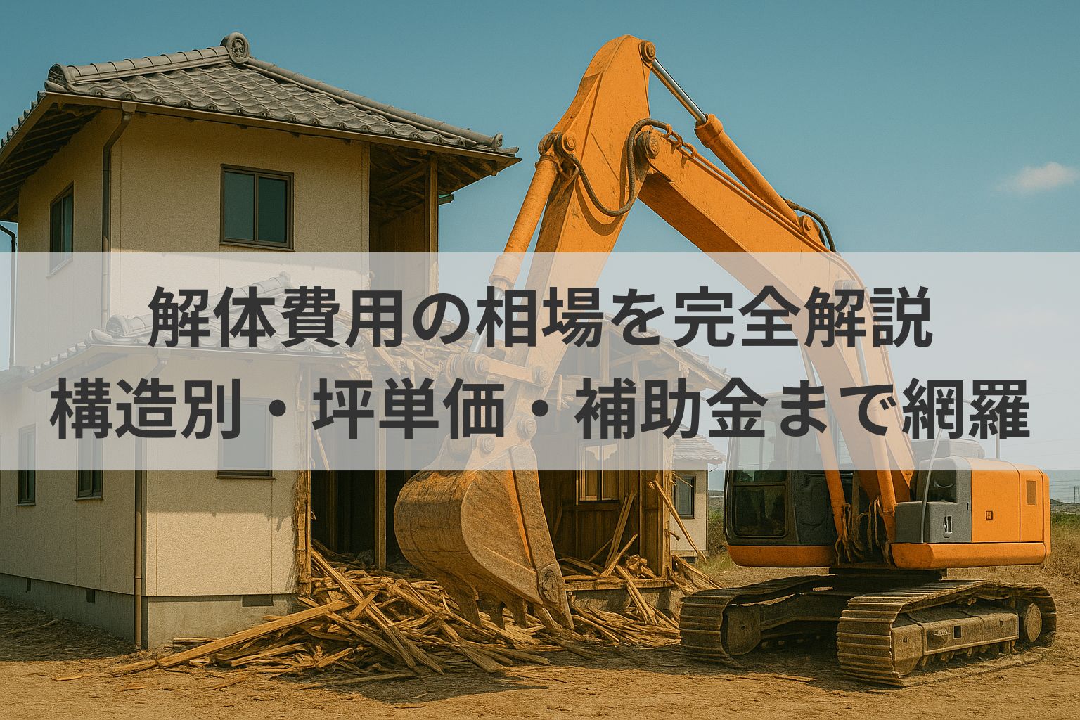 解体費用の相場を完全解説｜構造別・坪単価・補助金まで網羅