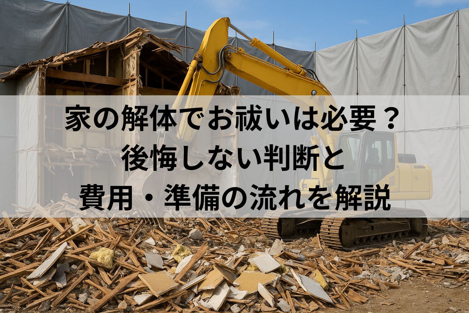 家の解体でお祓いは必要？後悔しない判断と費用・準備の流れを解説