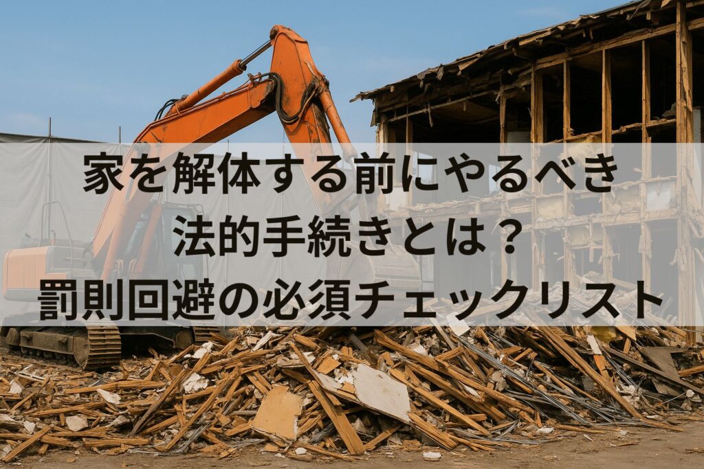 家を解体する前にやるべき法的手続きとは？罰則回避の必須チェックリスト