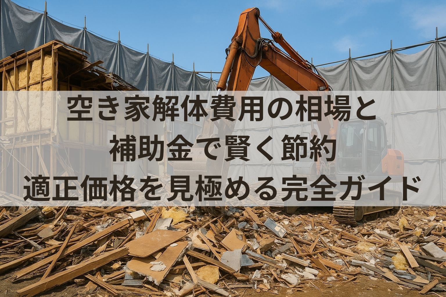 空き家解体費用の相場と補助金で賢く節約｜適正価格を見極める完全ガイド