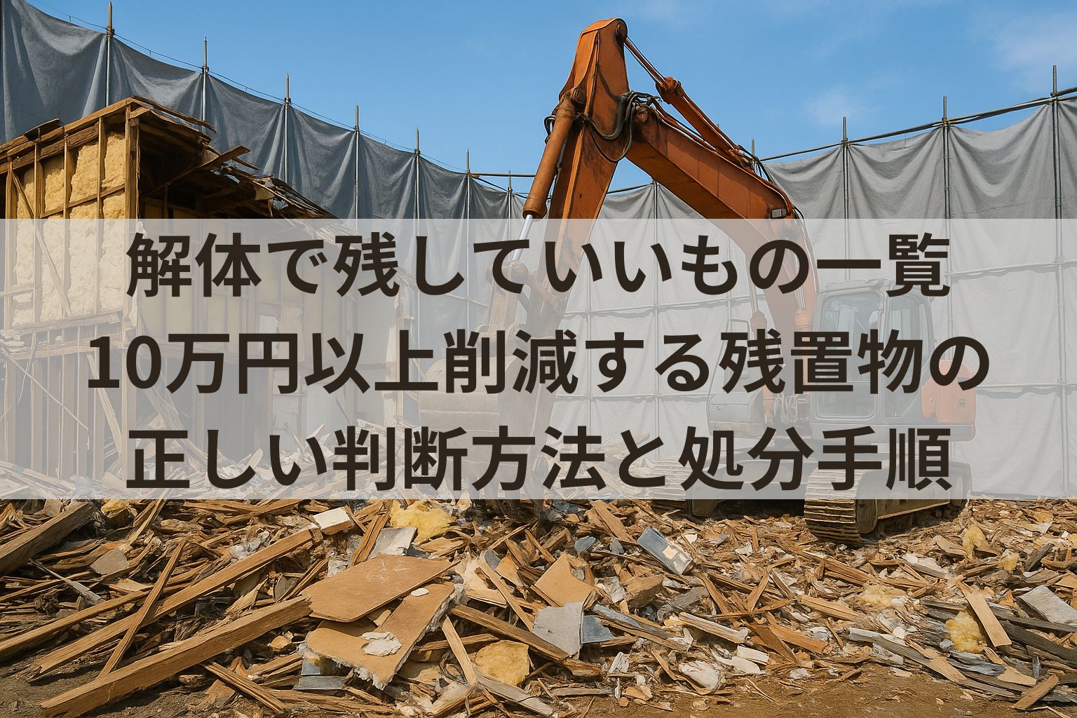 解体で残していいもの一覧｜10万円以上削減する残置物の正しい判断方法と処分手順