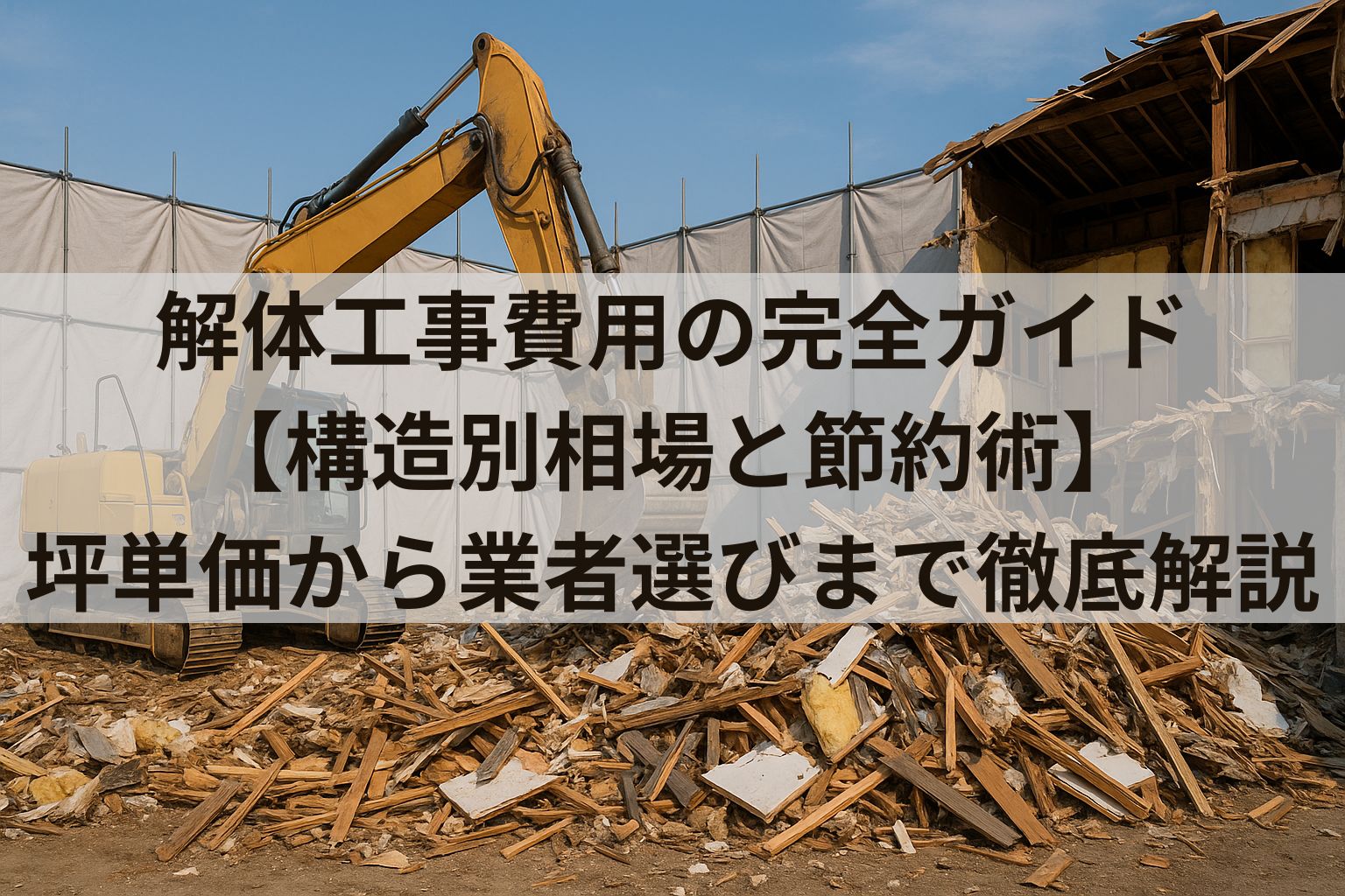 解体工事費用の完全ガイド【構造別相場と節約術】坪単価から業者選びまで徹底解説