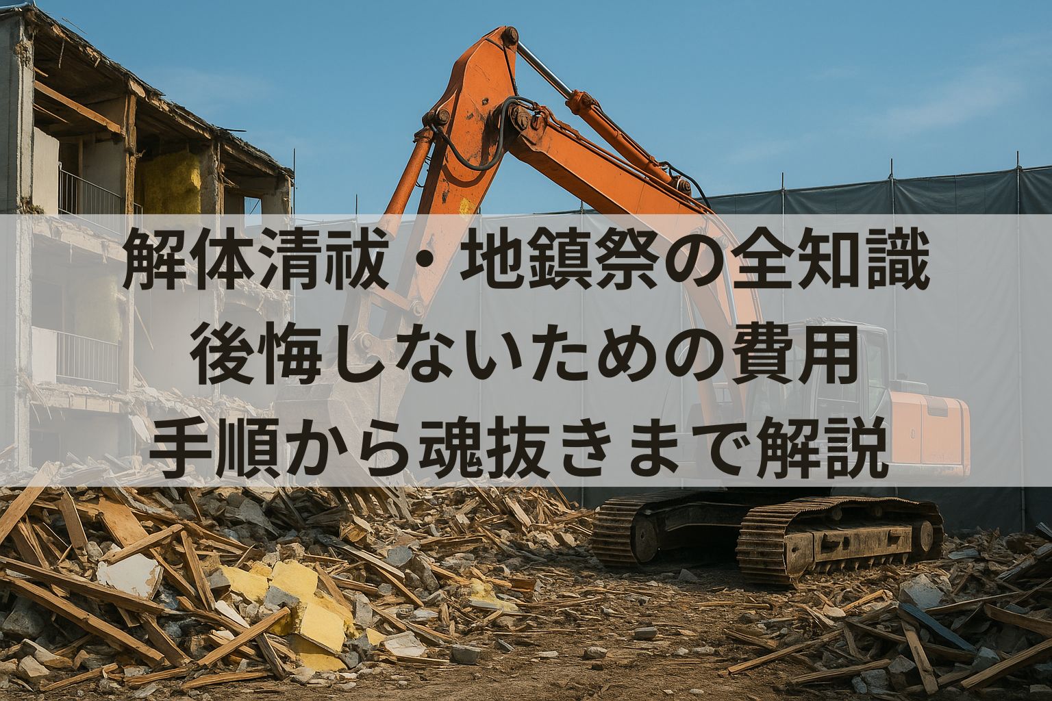 解体清祓・地鎮祭の全知識｜後悔しないための費用・手順から魂抜きまで解説