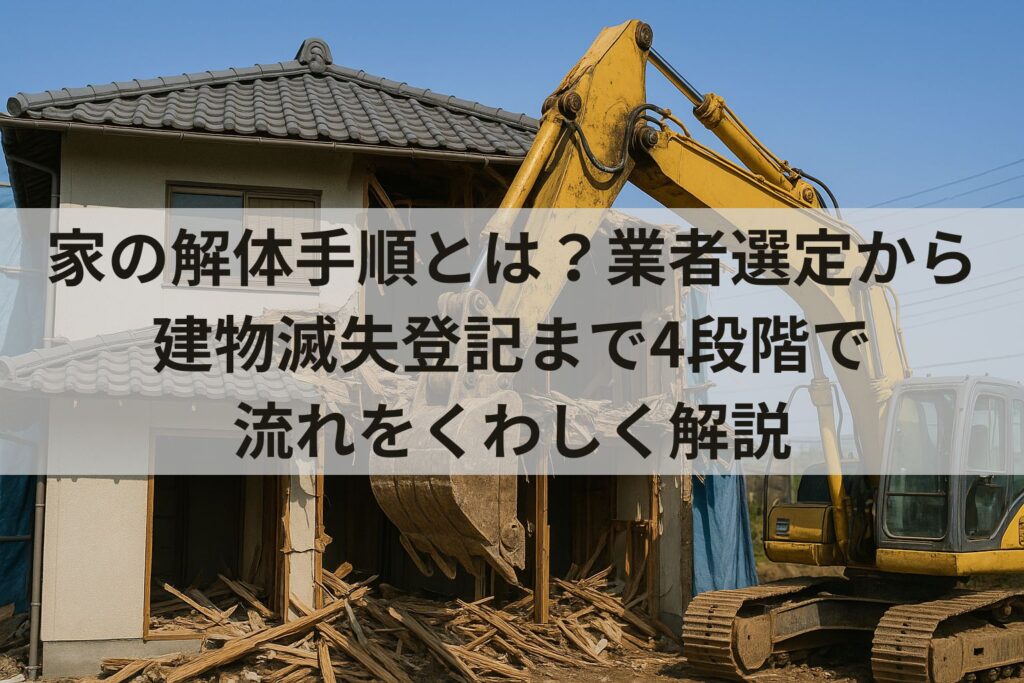 家の解体手順とは？業者選定から建物滅失登記まで4段階で流れをくわしく解説