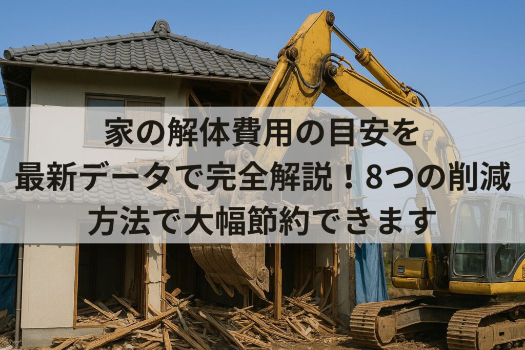 家の解体費用の目安を最新データで完全解説！8つの削減方法で大幅節約できます