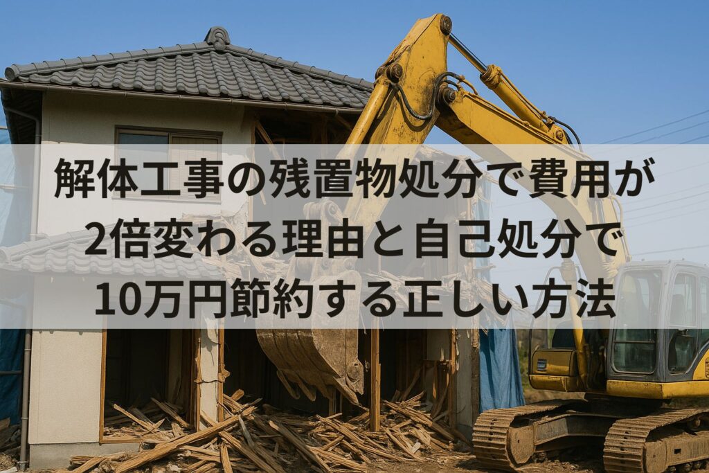 解体工事の残置物処分で費用が2倍変わる理由と自己処分で10万円節約する正しい方法
